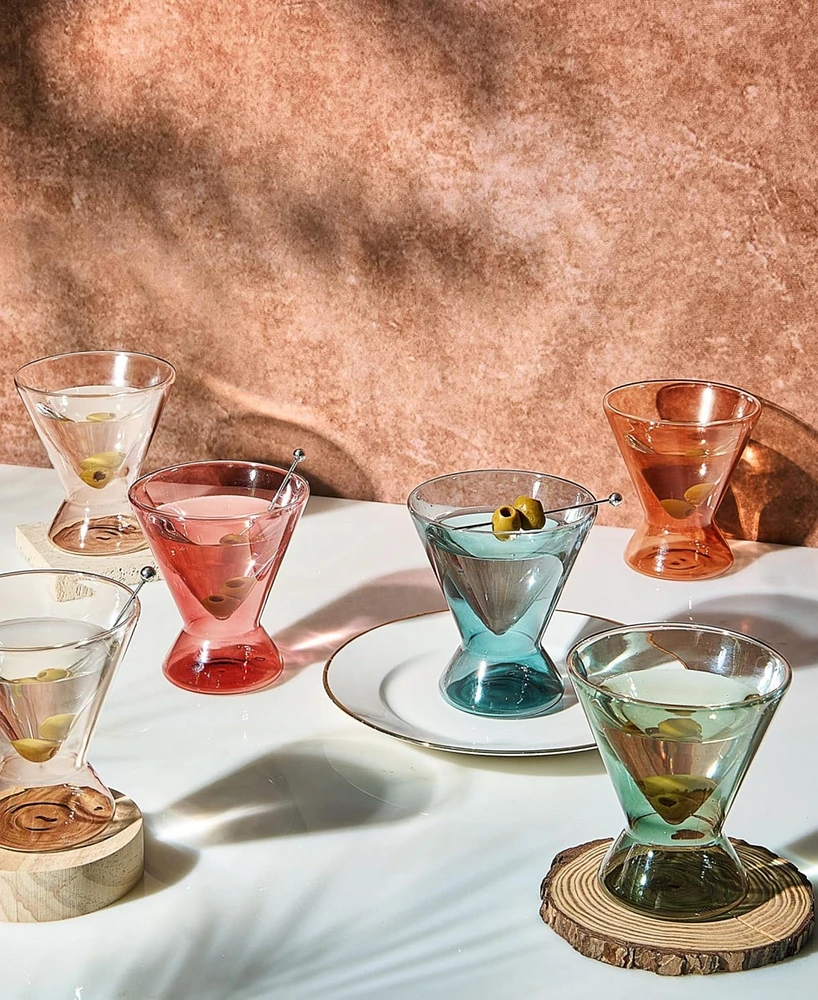 The Wine Savant Khen Classic Stemless Martini Glasses, Set of 6
