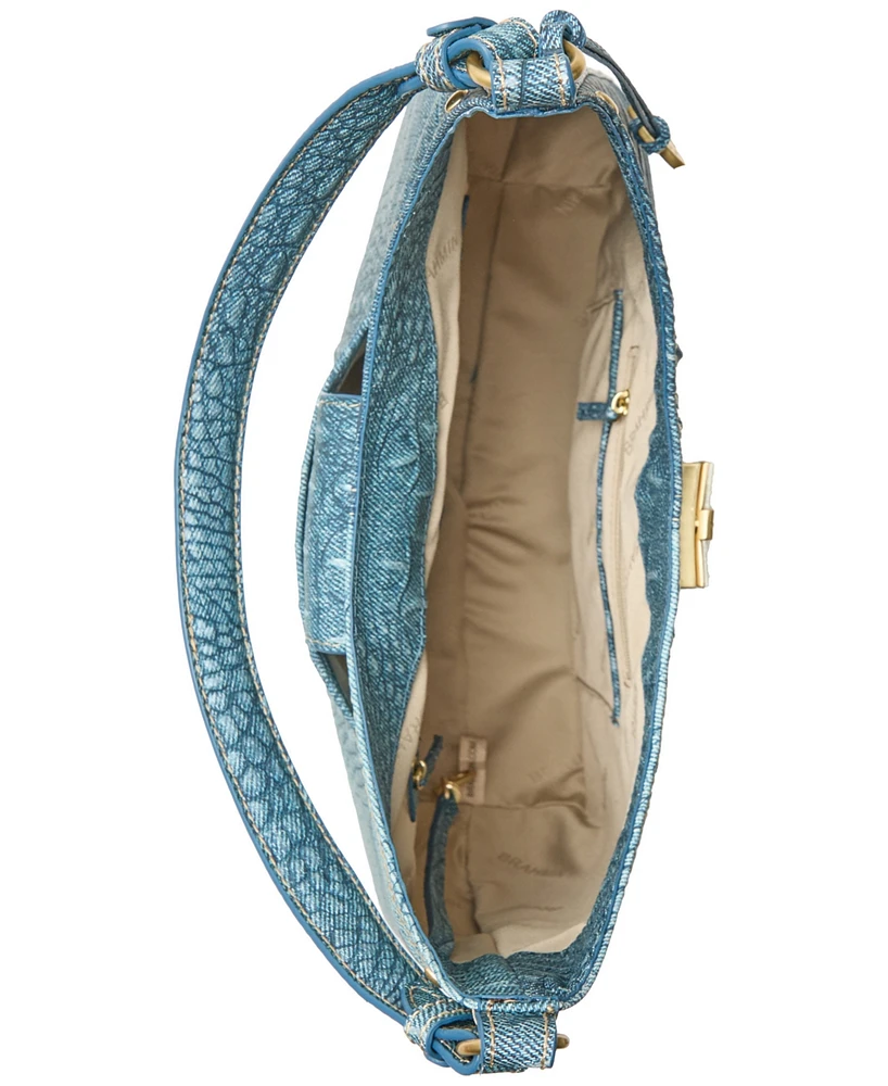 Brahmin Fallon Denim Secour Medium Leather Shoulder Bag
