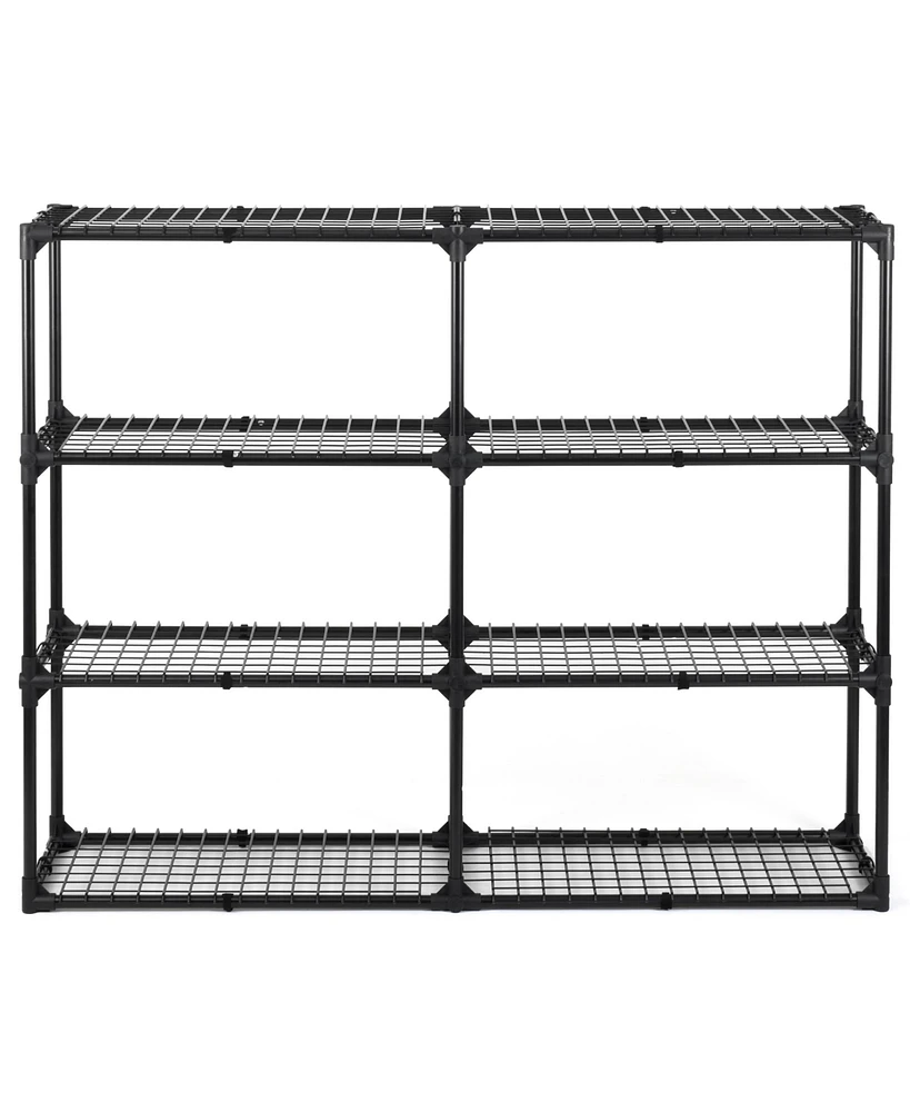 Heavy-Duty 4-Shelf Wire Rack (2-Pack) with Cover: 880 lbs Capacity, Anti-Rust, Anti-uv