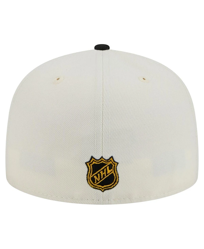 New Era Men's Cream Pittsburgh Penguins Chrome Two-Toned 59FIFTY Fitted Hat
