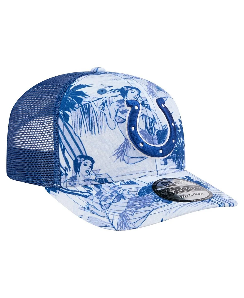 New Era Men's Royal Indianapolis Colts Hula 9SEVENTY Adjustable Trucker Hat