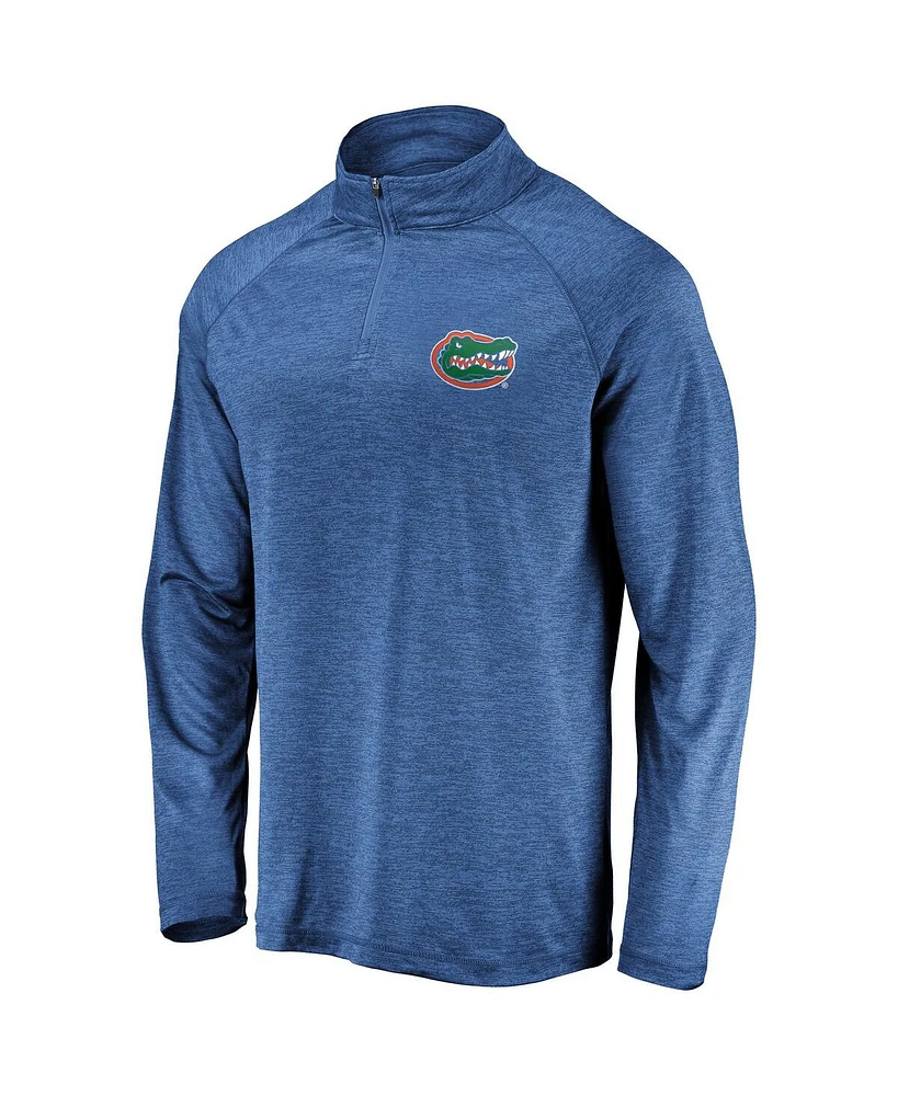 Fanatics Men's Royal Florida Gators Lightweight Striated Raglan Quarter-Zip Sweatshirt