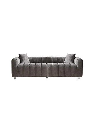 Premium Velvet Sofa 3-Seater Loveseat with Metal Legs