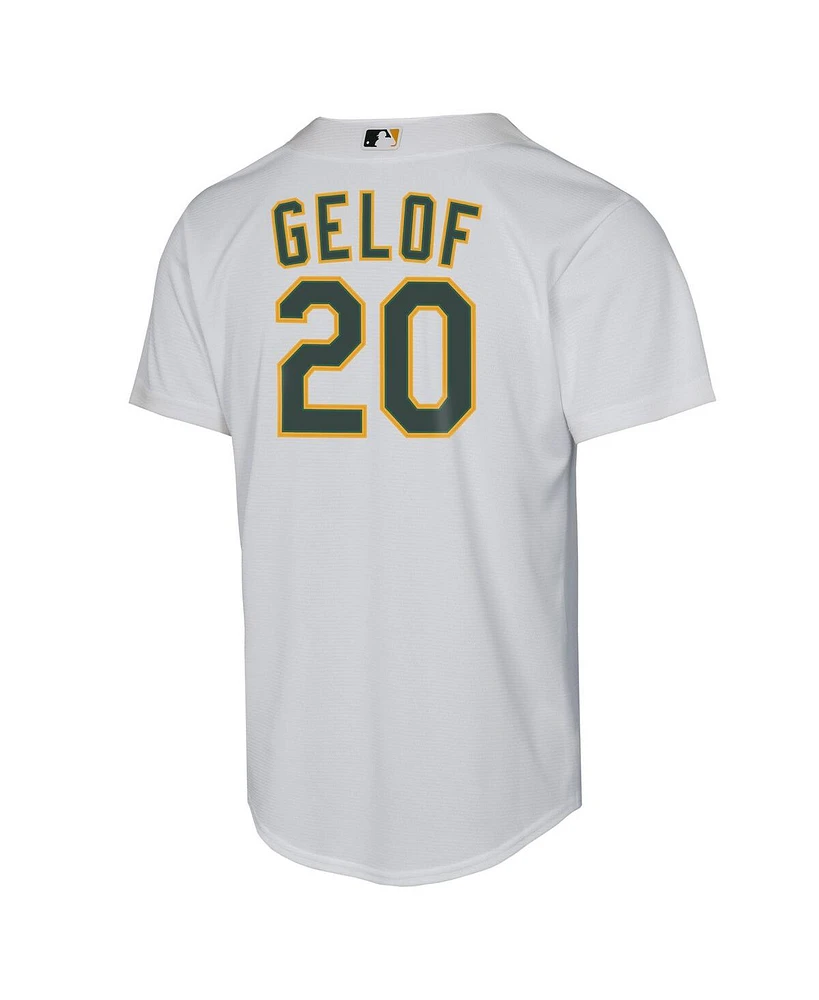 Nike Big Boys and Girls Zack Gelof White Athletics Home Replica Player Jersey