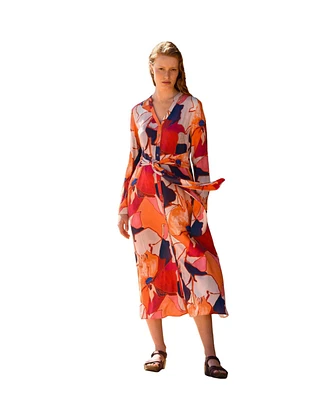 Celtic & Co. Women's Tie Front Midi Dress