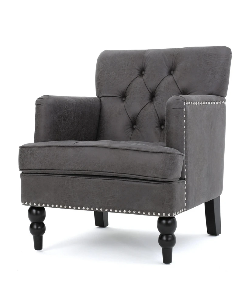 Microfiber Club Chair W/ Diamond Tufting