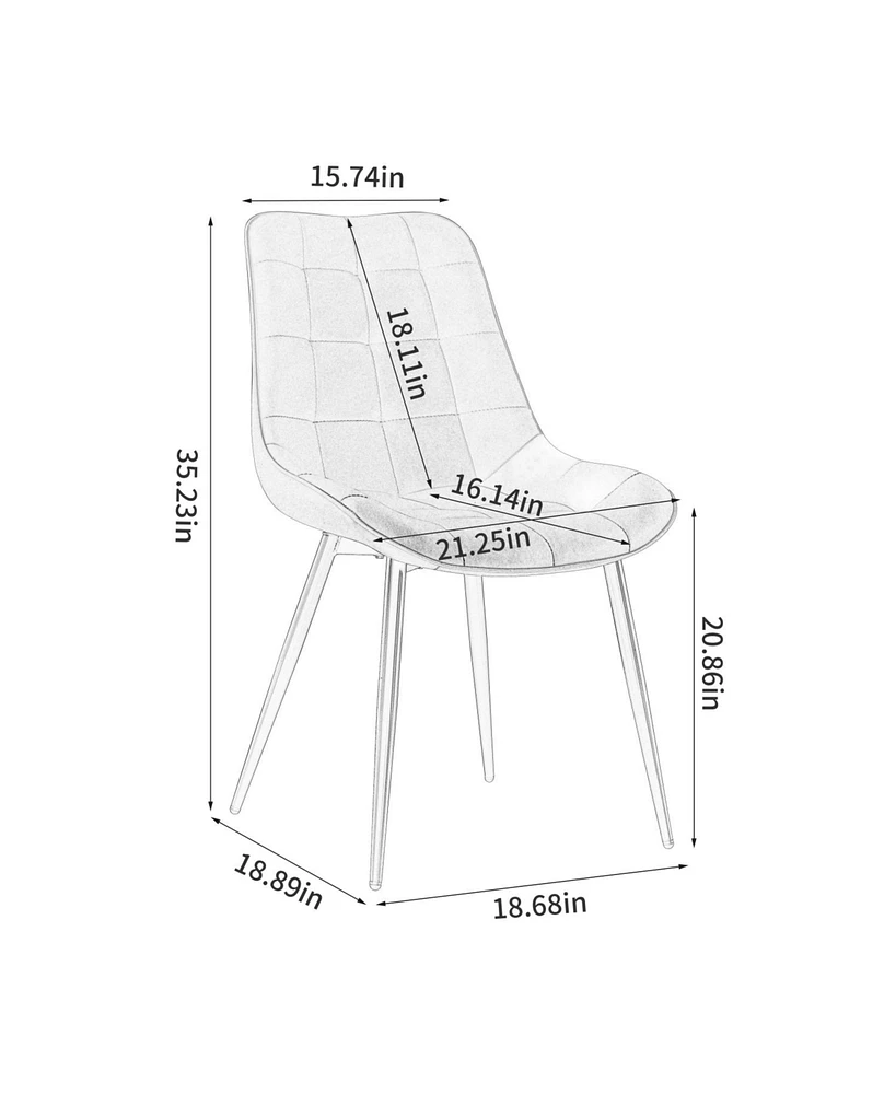 Modern Glass Table and Pu Leather Dining Set with 4 Chairs (Brown Pu Chairs and Glass Table with Black Legs)