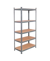 71 inch Heavy Duty Steel Adjustable 5 Level Storage Shelves-Gray