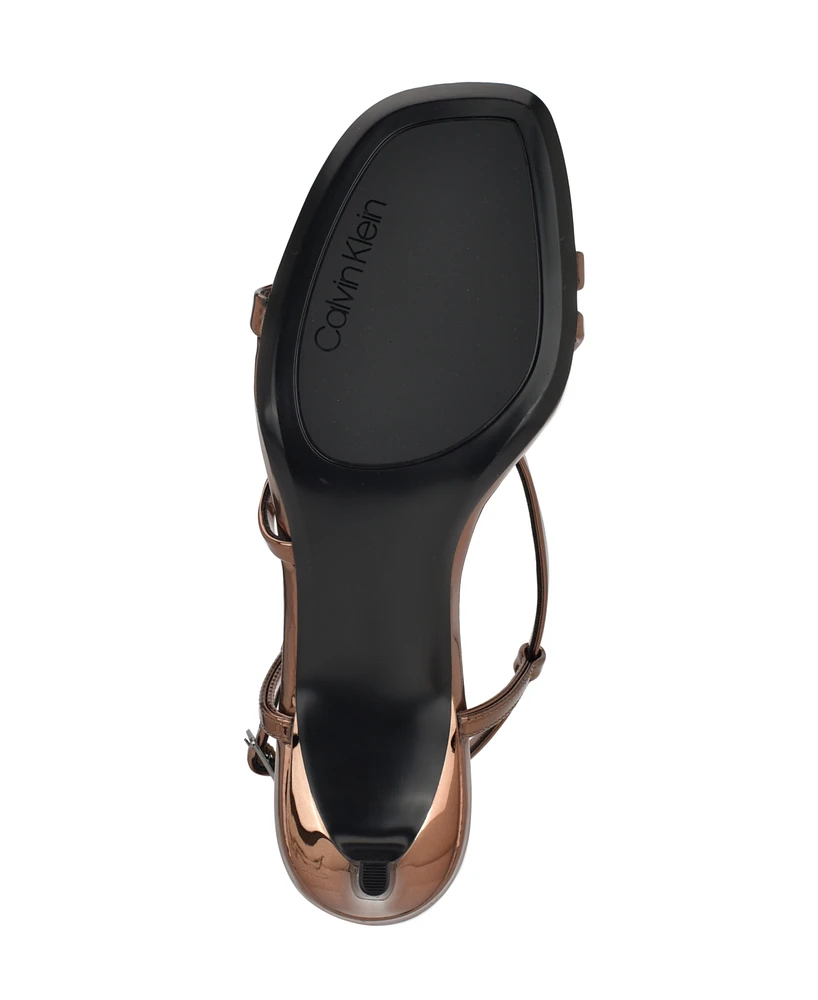 Calvin Klein Women's Ishaya Strappy Low Stiletto Sandals