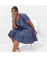 City Chic Women's Denim Tier Dress