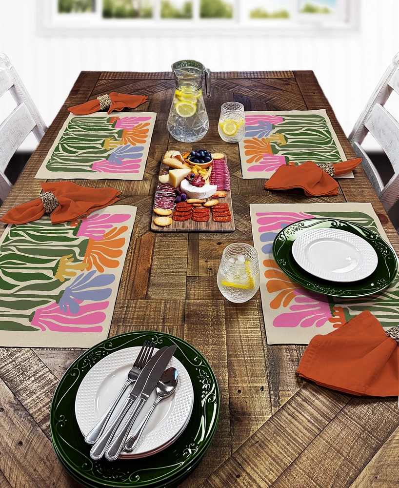 CounterArt Matisse Garden Premier Fabric Placemats, Set of 4