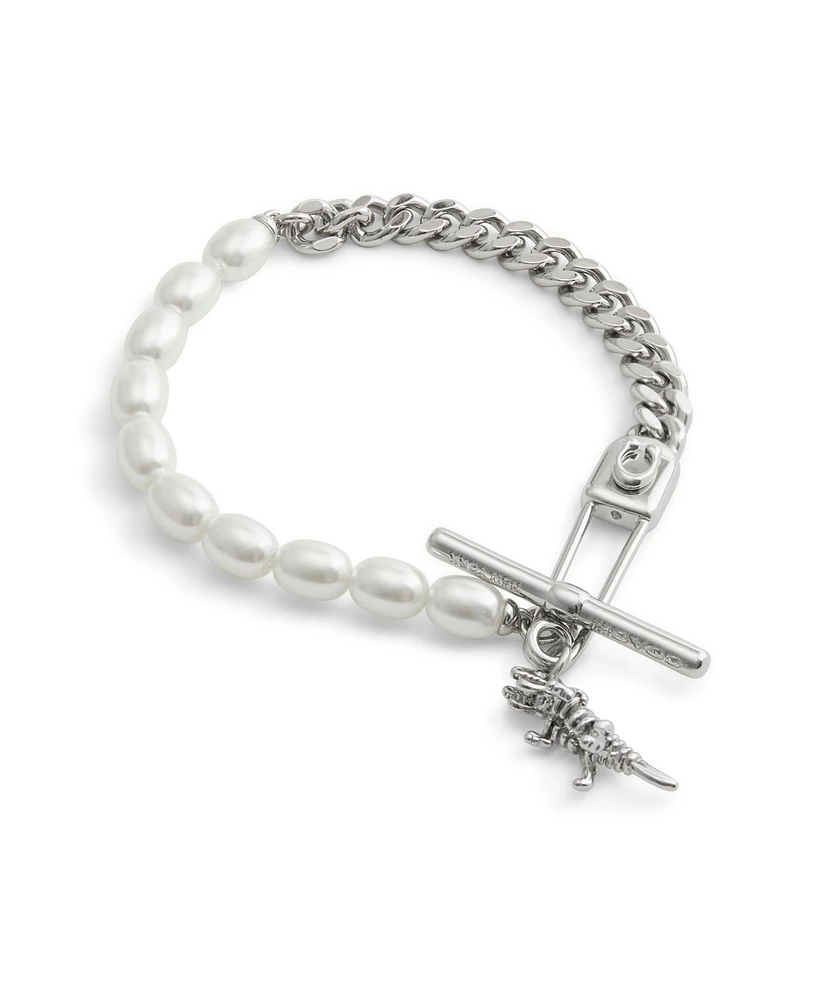 Coach Faux Cultivated Pearl Signature Rexy Safety Pin Strand Bracelet
