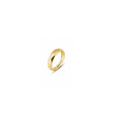 Spero London Sterling Silver Wide Hammered Ring