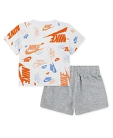 Nike Baby Boys 2-Piece Printed T-Shirt and Lightweight French Terry Shorts Set