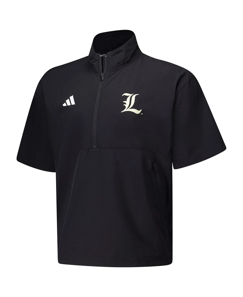 Adidas Men's Black Louisville Cardinals 2024 Half-Zip Short Sleeve Training Jacket