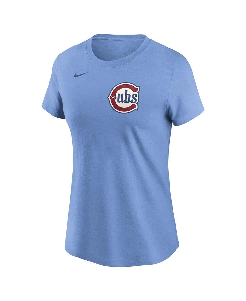 Nike Women's Seiya Suzuki Baby Blue Chicago Cubs Fuse Name Number T-Shirt