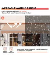 8 x 6.6 Feet Patio Retractable Awning with Manual Crank Handle-Beige