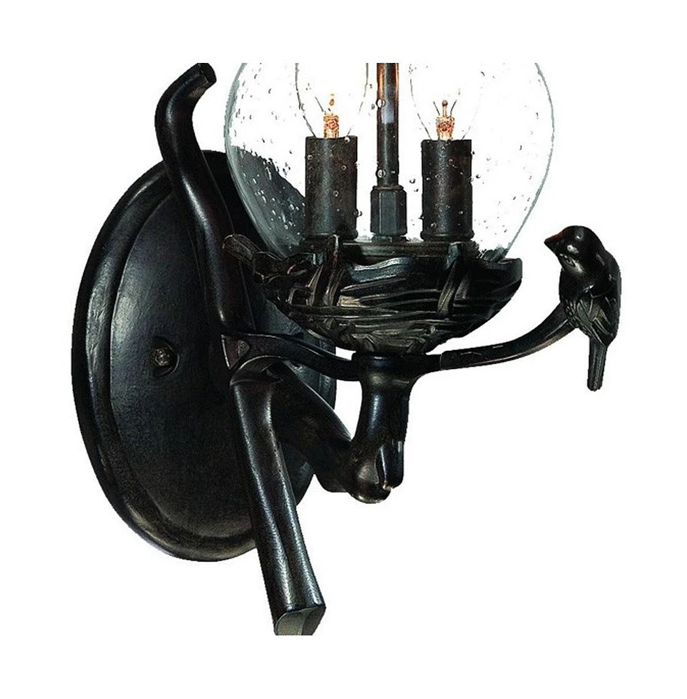 Bird Detail Lantern Wall Light – Decorative Wall Fixture for Garden & Yard