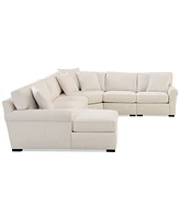 Radley Roll Arm 148" -Pc. Fabric Chaise Sectional with Wedge