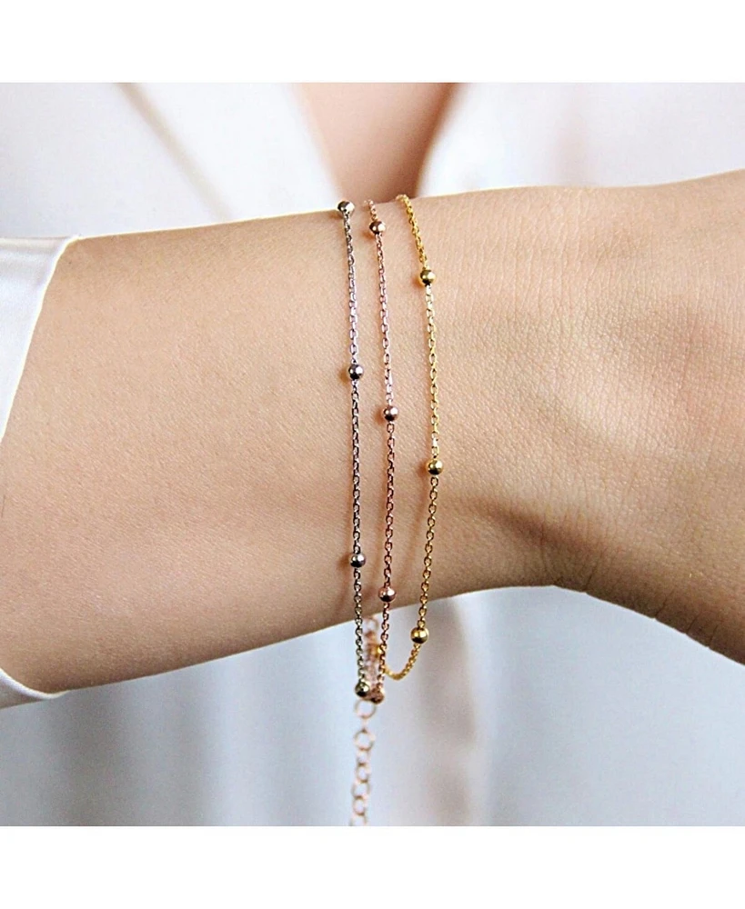 Spero London Fine Beaded Chain Bracelet Satellite Sterling Silver