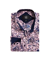 Elie Balleh Big Boys Pink Slim Fit Printed Shirt for