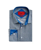 Elie Balleh Boys White Slim Fit Geometric Print Shirt