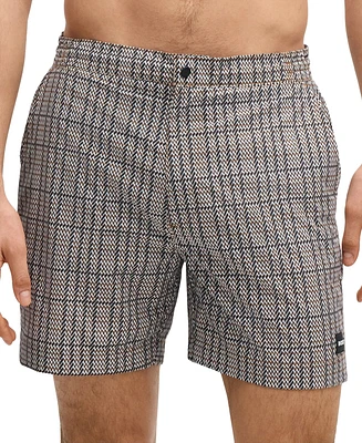 Boss by Hugo Men's Micro-Print Swim Shorts
