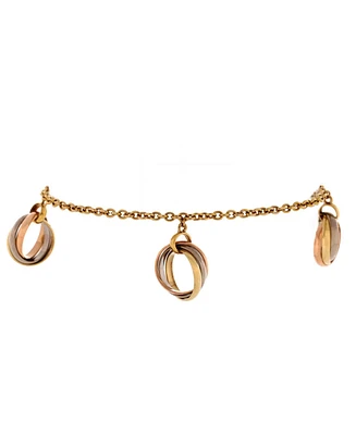 Pre-Owned Cartier Trinity Charm Chain Bracelet 18K Tricolor Gold