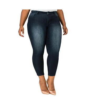 Poetic Justice Plus Curvy-Fit Cropped Skinny Jeans