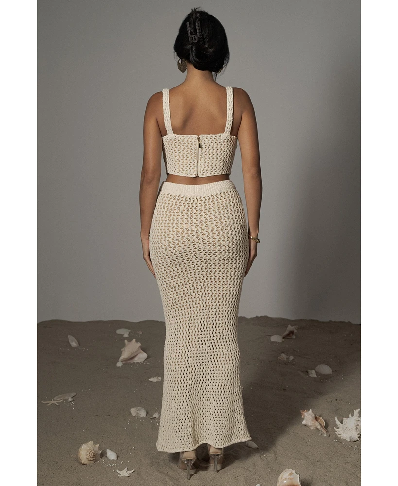 Jluxlabel Women's Sea Depths Maxi Skirt