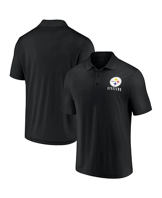 Fanatics Men's Black Pittsburgh Steelers Lockup Polo Shirt