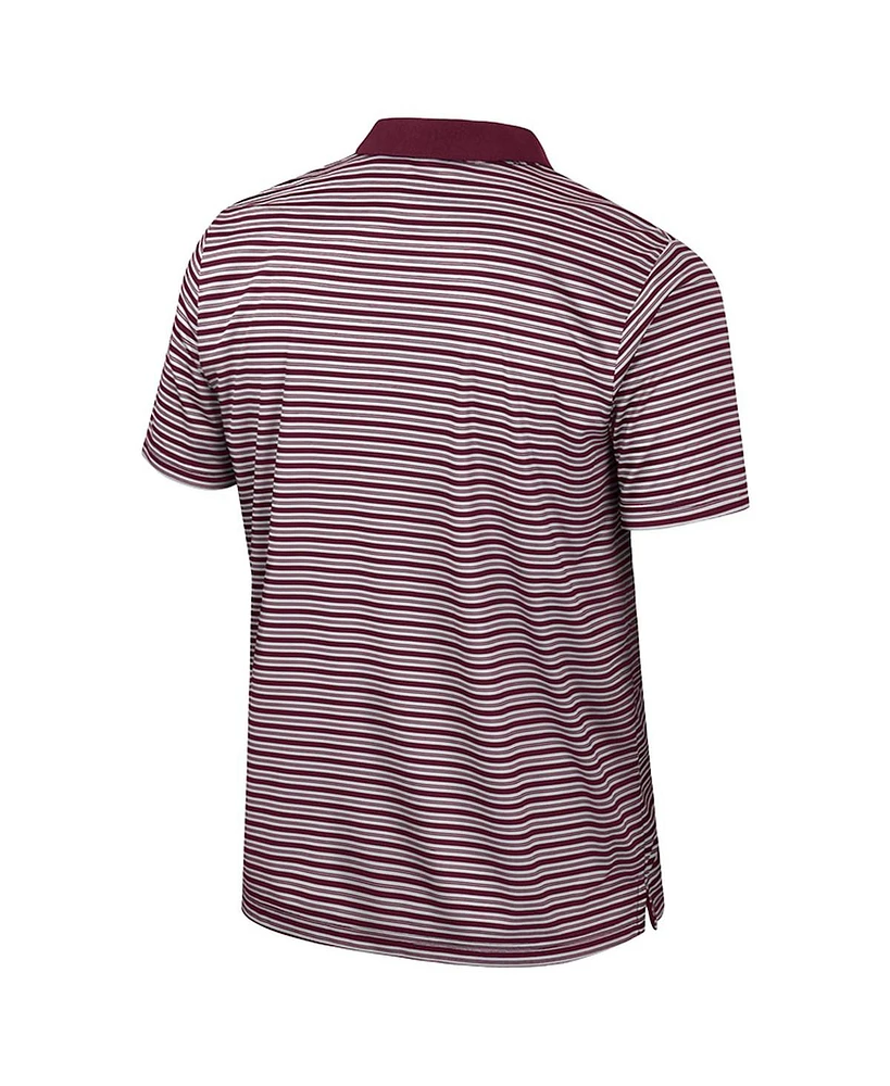 Colosseum Men's Maroon Mississippi State Bulldogs Striped Polo Shirt