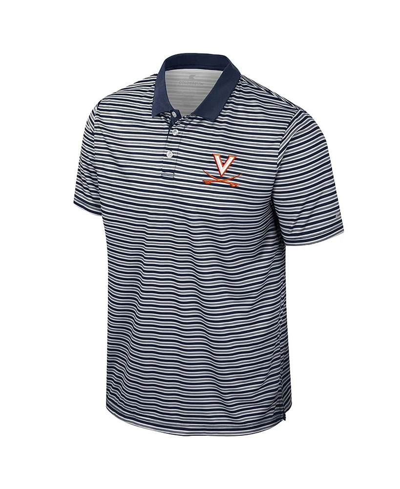 Colosseum Men's Navy Virginia Cavaliers Striped Polo Shirt