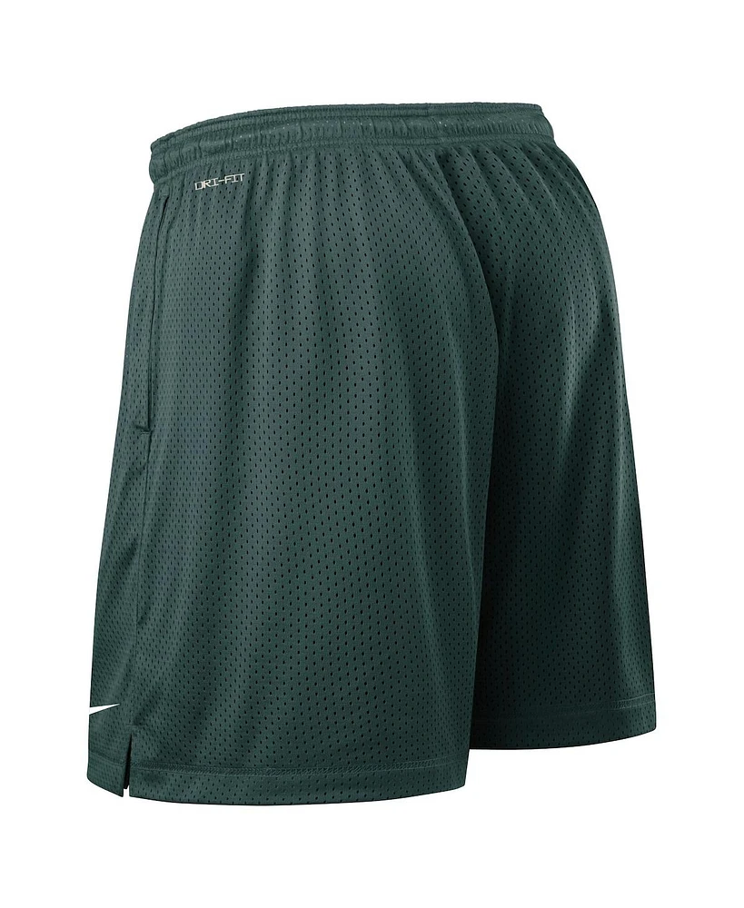 Nike Men's Green/Charcoal Michigan State Spartans 2025 Sideline Reversible Performance Shorts
