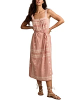 Lucky Brand Women's Printed Cotton Sleeveless Midi Dress