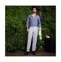 Campus Sutra Men's Cloud Grey Pleated Tailored Trousers
