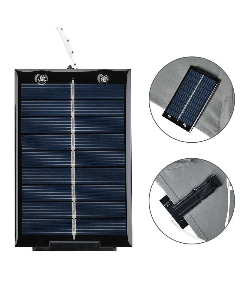 Yescom Patio Umbrella Solar String Light with Remote Control Timer Fit 8-Rib 8/9/10 Ft Outdoor 128 Rgb Led 8 Mode Camping Tents