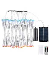 Yescom Patio Umbrella Solar String Light with Remote Control Timer Fit 8-Rib 8/9/10 Ft Outdoor 128 Rgb Led 8 Mode Camping Tents