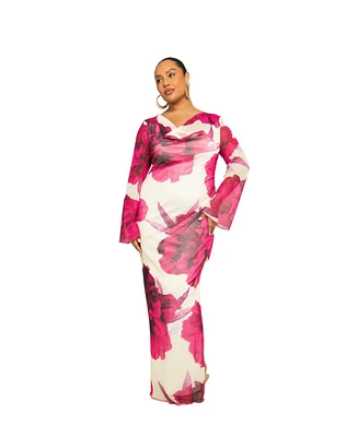 Fashion-szn Curve Women's Floral Print Maxi Dress
