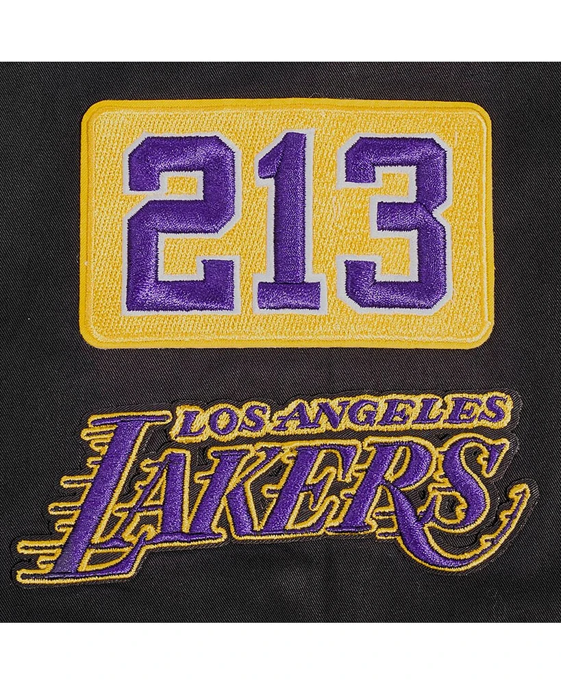 Pro Standard Men's Black Los Angeles Lakers Area Code Twill Full-Zip Jacket