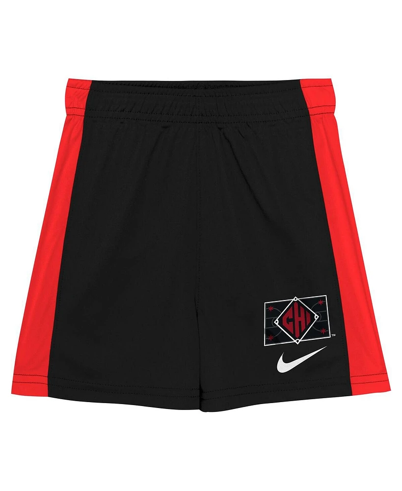 Nike Toddler 2-Piece Black/Red Chicago White Sox 2025 City Connect T-Shirt and Shorts Set