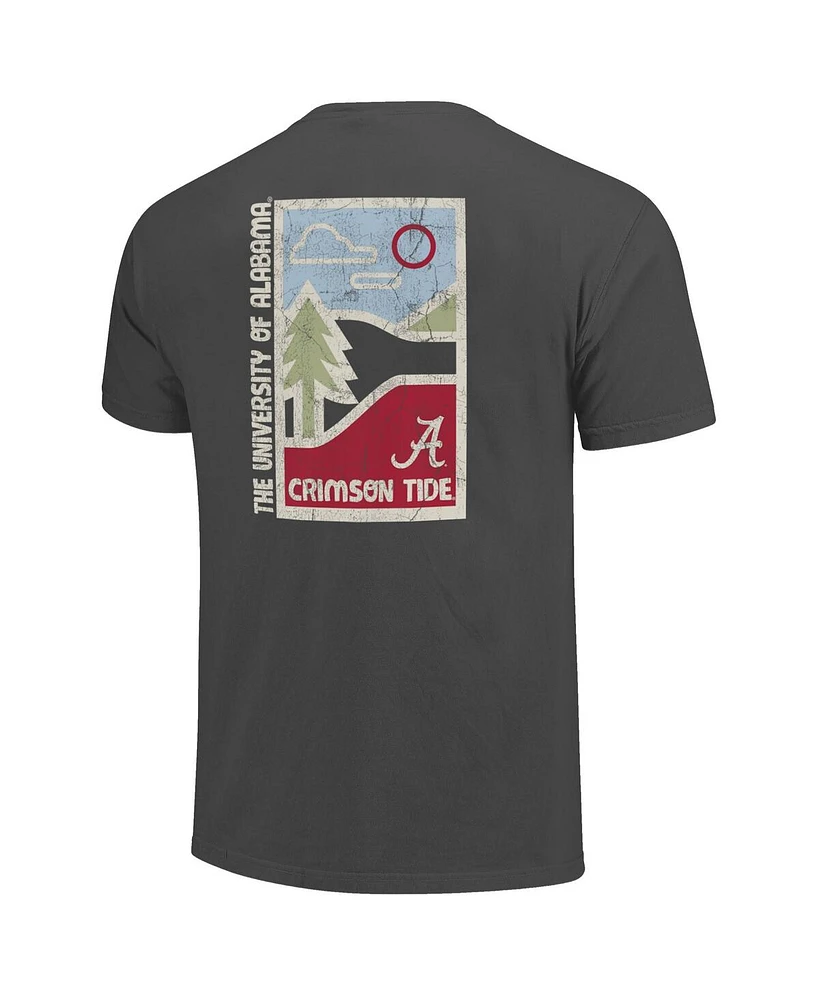 Image One Men's Graphite Alabama Crimson Tide Comfort Colors Minimal Vista Distressed Graphics T-Shirt