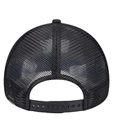 New Era Men's Black/Red Portland Trail Blazers Tip Off A-Frame Trucker 9FORTY Adjustable Hat