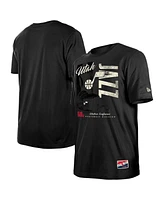 New Era Men's Black Utah Jazz Distressed Throwback Vintage Color Pack T-Shirt