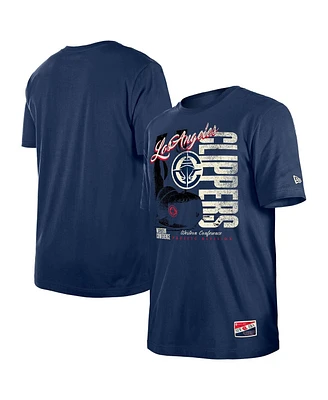 New Era Men's Navy La Clippers Distressed Throwback Vintage Color Pack T-Shirt