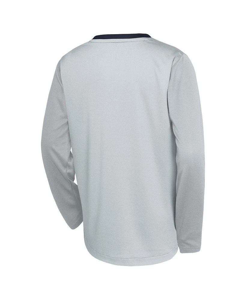 Nike Big Boys and Girls Gray Orlando Magic 2024/25 City Edition Pregame Performance Long Sleeve Shooting T-Shirt
