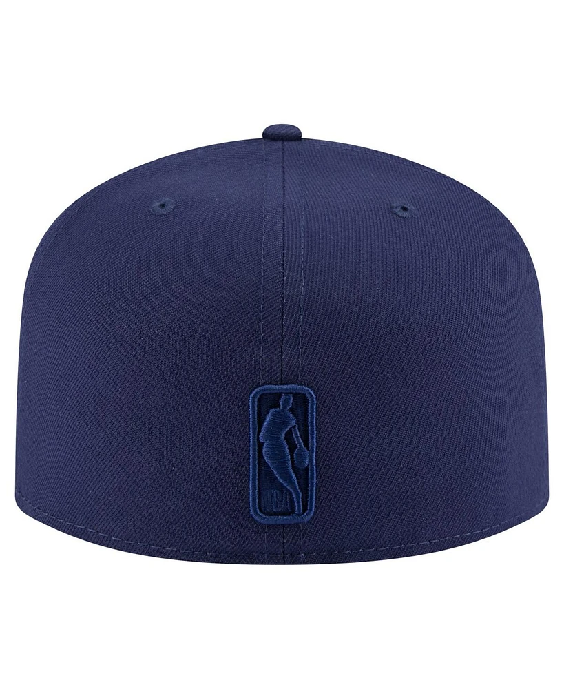New Era Men's Navy Dallas Mavericks Colorpack A-Frame Pinch Front 59FIFTY Fitted Hat