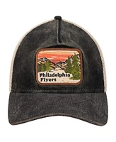 New Era Men's Black/Cream Philadelphia Flyers Vintage Landscape 9TWENTY A-Frame Adjustable Trucker Hat