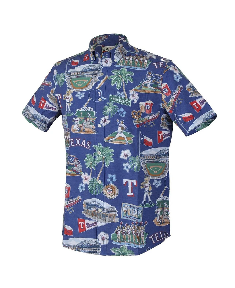 Reyn Spooner Men's Royal Texas Rangers Scenic Tri-Blend Performance Button-Up Shirt