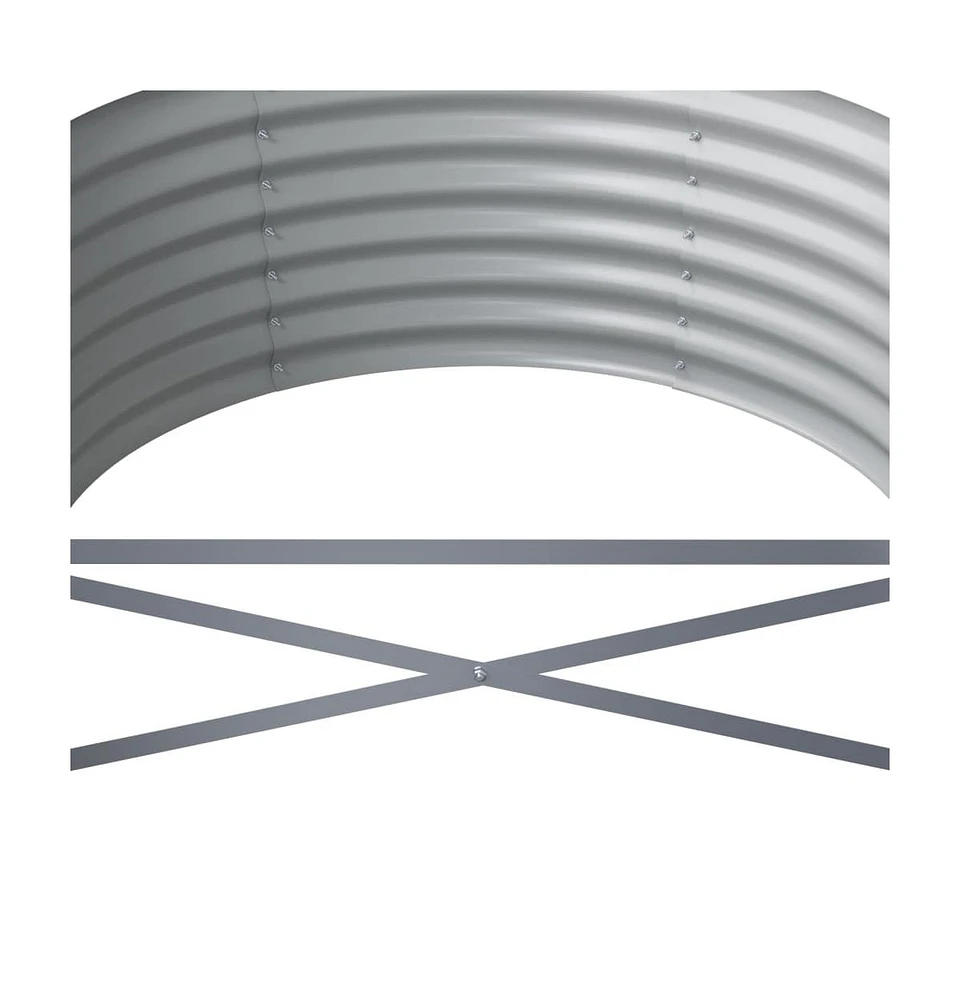 Garden Raised Bed Powder-coated Steel 173.2"x31.5"x14.2" Gray